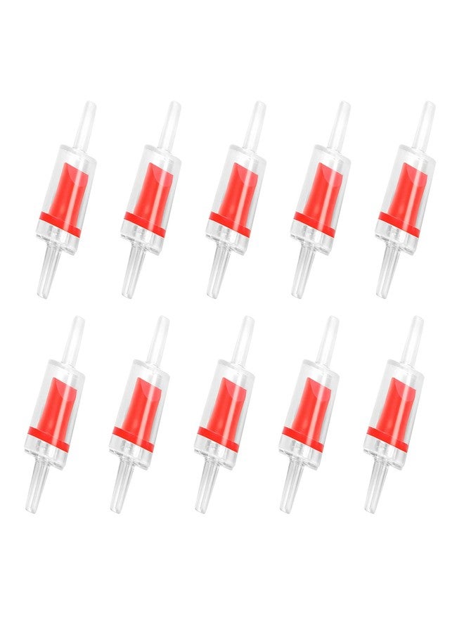 AQUANEAT Aquarium Check Valve, One Way Non Return Valve for Air Pump,Fit for 3/16 Inch Airline Tubing, Fish Tank Accessories, 10pcs (Red) - Image 1